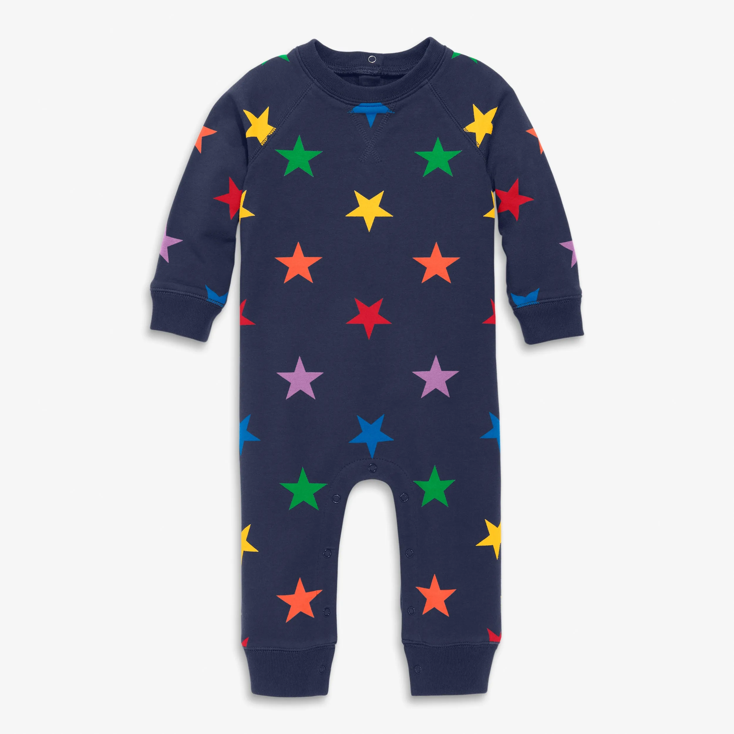 Clearance baby sweatshirt romper in rainbow star