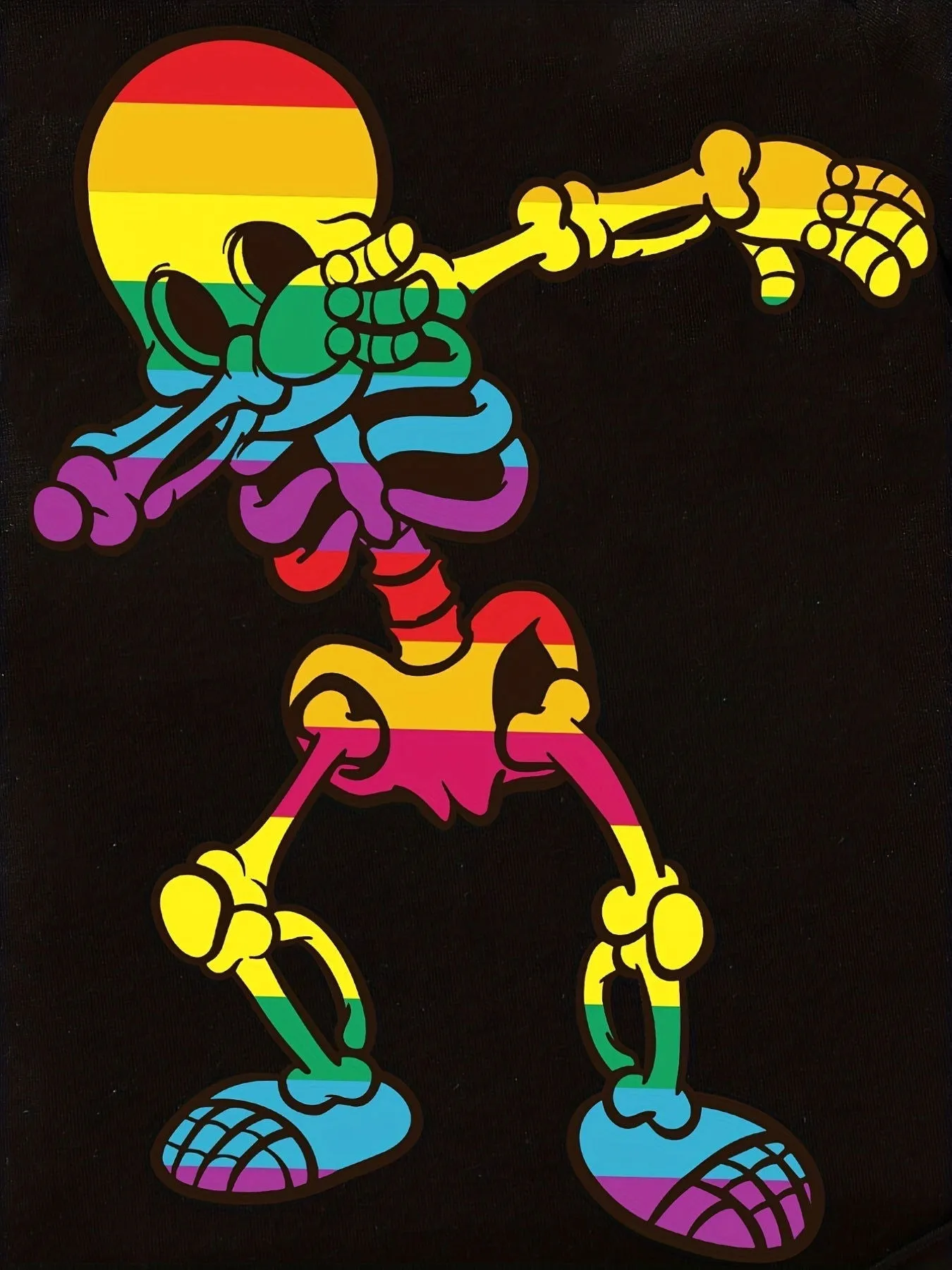 Colorful Dancing Skeleton Short Sleeve Triangle Onesie