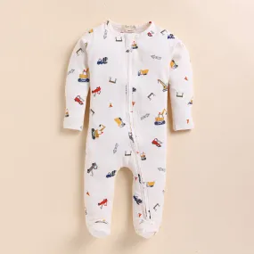 Construction Organic Footed Sleepsuit