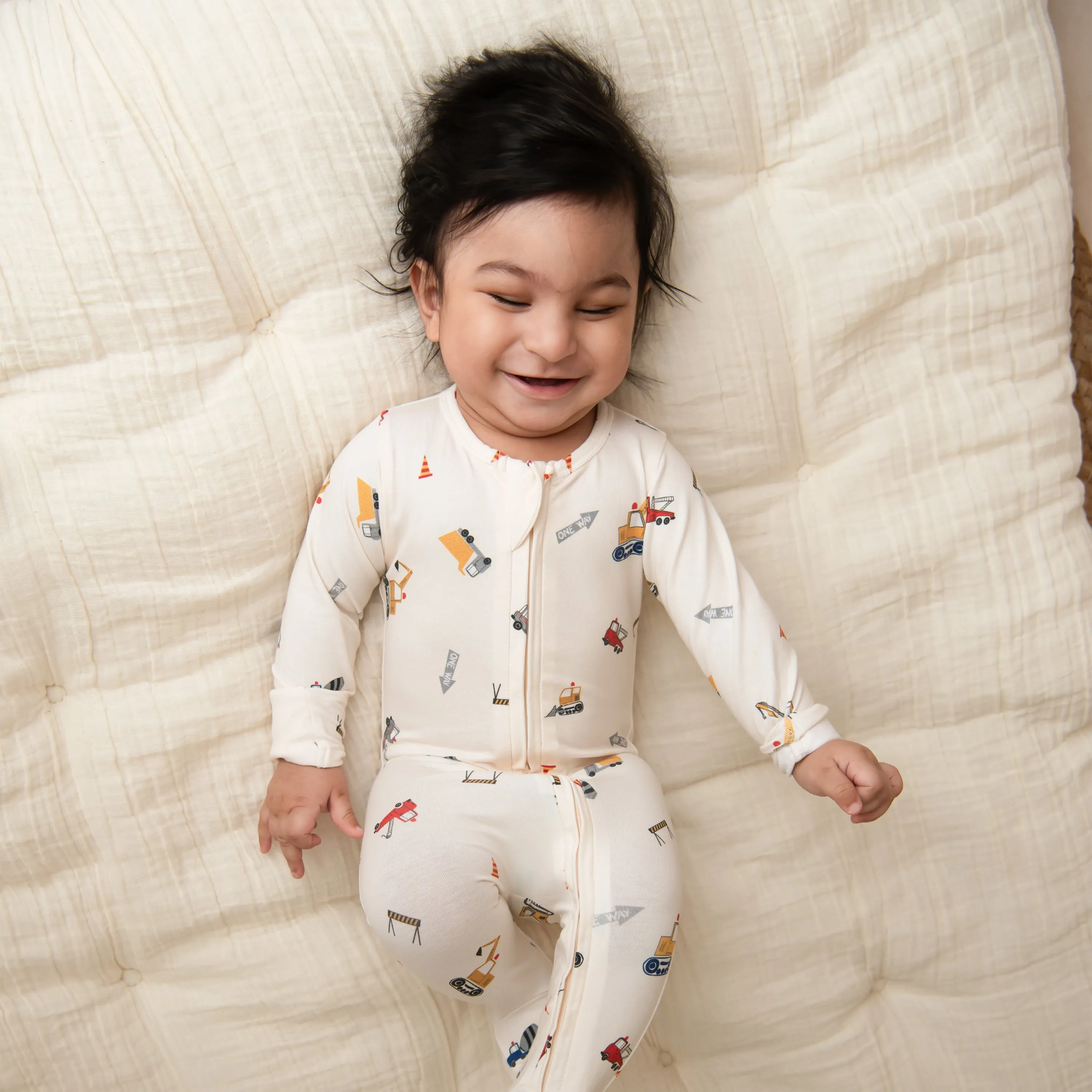 Construction Organic Footed Sleepsuit