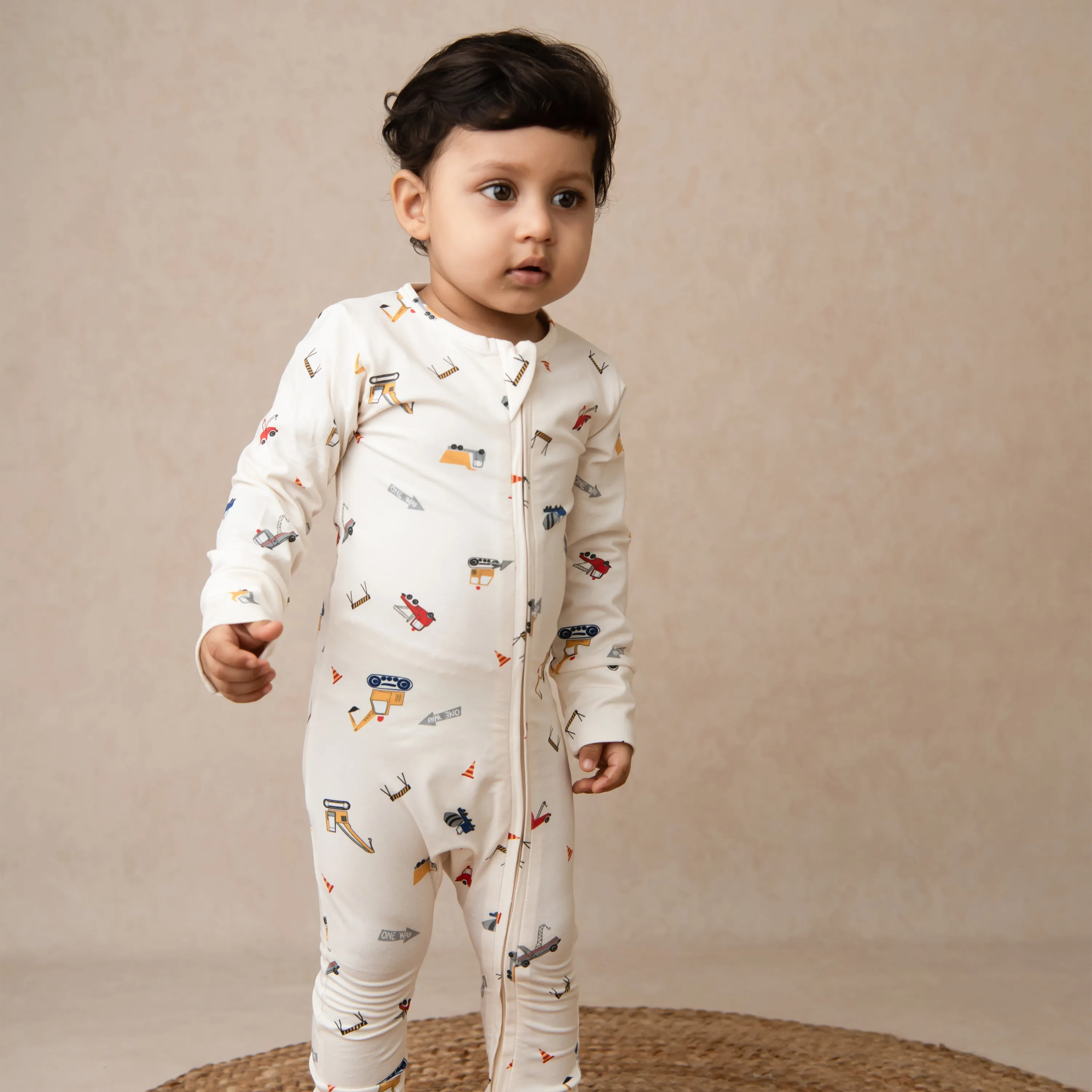 Construction Organic Footed Sleepsuit