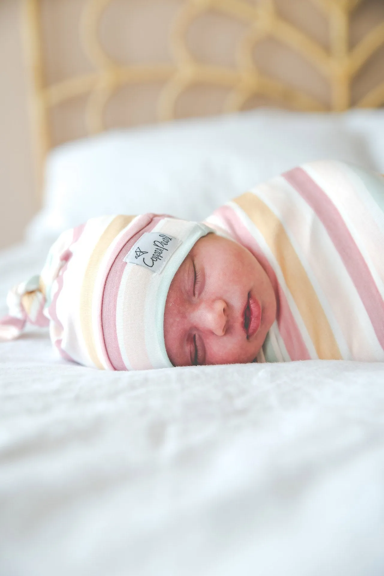 Copper Pearl Belle Top Knot Hat