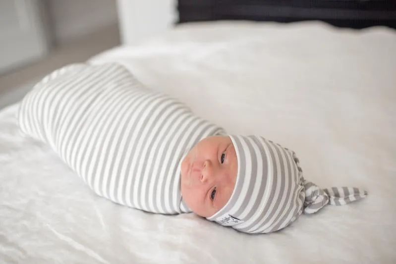 Copper Pearl Newborn Top Knot Hat - Everest