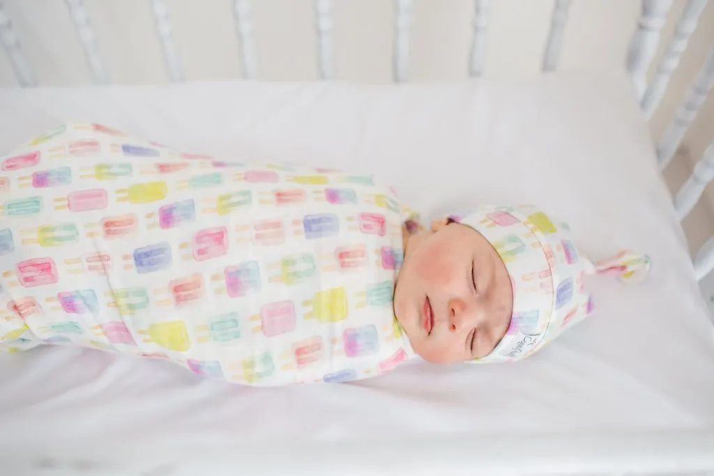 Copper Pearl Newborn Top Knot Hat - Summer