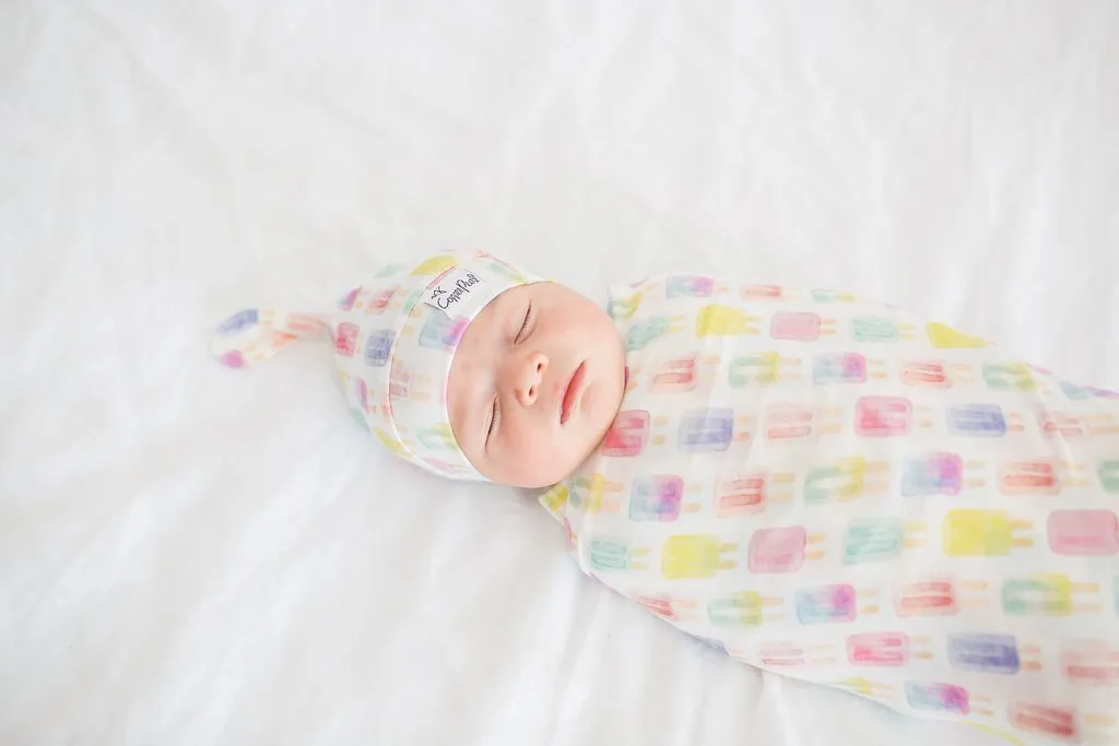 Copper Pearl Newborn Top Knot Hat - Summer