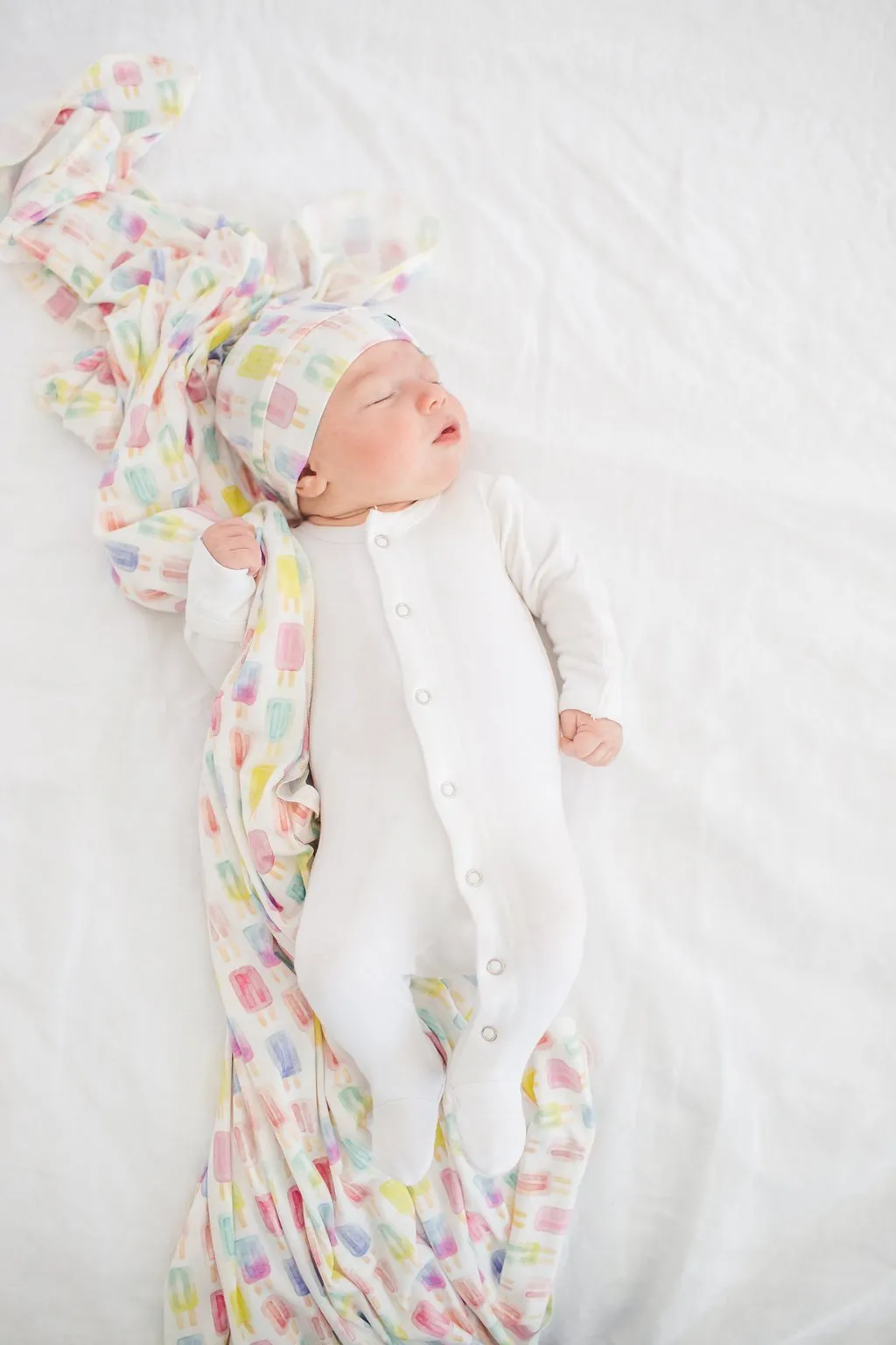 Copper Pearl Newborn Top Knot Hat - Summer