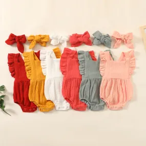 Cotton Muslin Romper & Headband