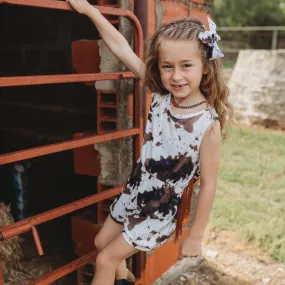 Cowprint Fringe Romper Baby (0-18M)