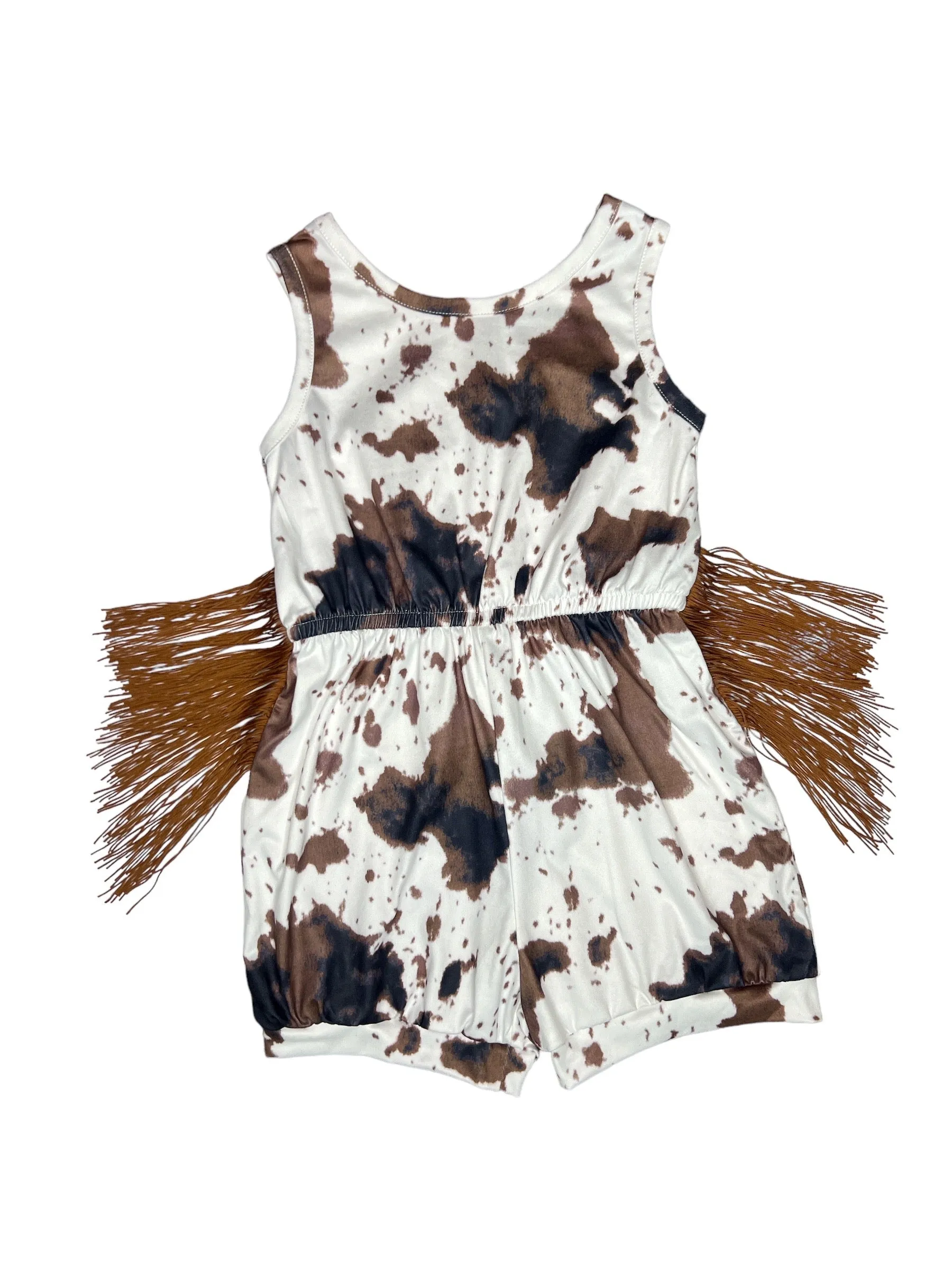 Cowprint Fringe Romper Toddler (2T-5T)