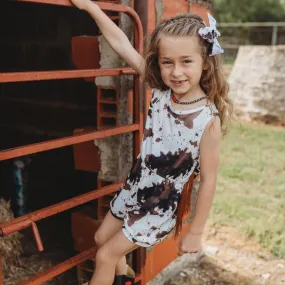 Cowprint Fringe Romper Toddler (2T-5T)