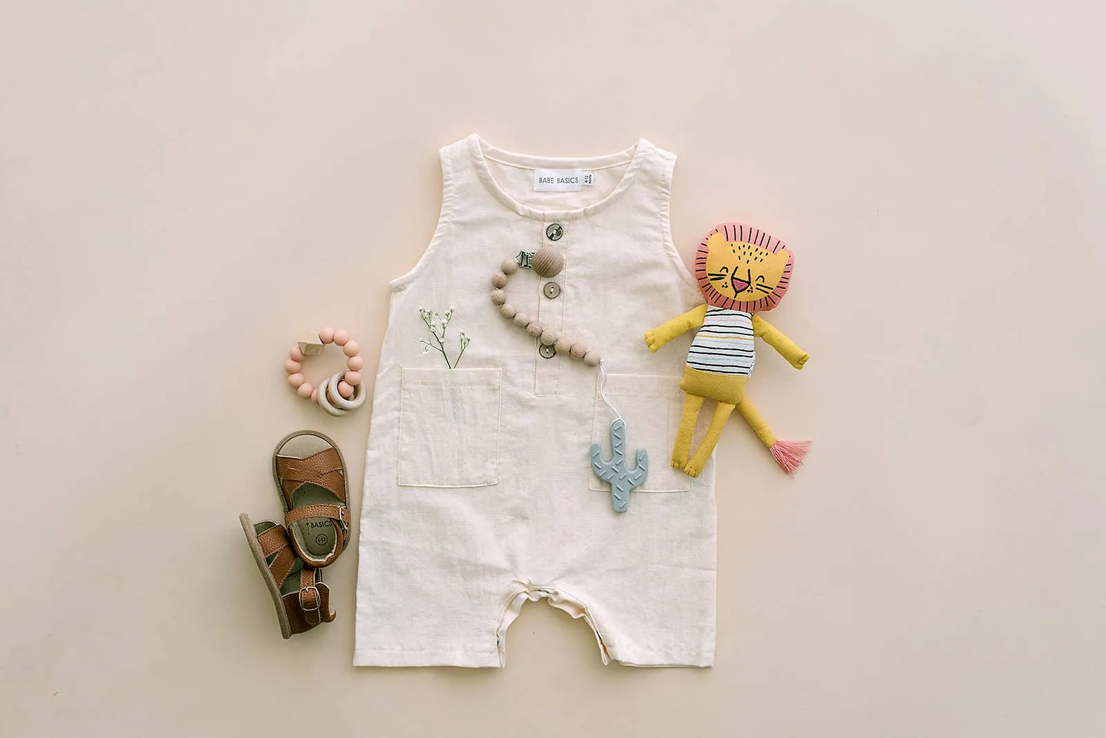 Cropped Linen Romper - White