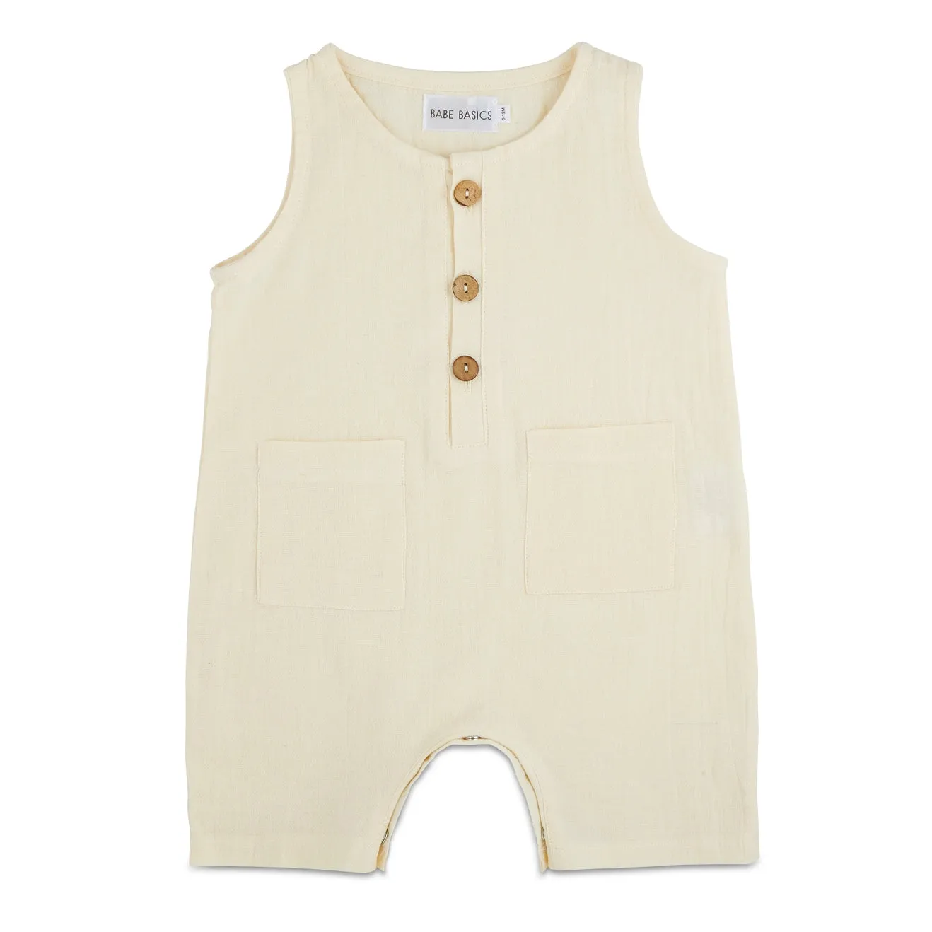 Cropped Linen Romper - White