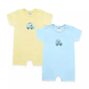 Cuddle & Cradle Set of 2 Half Length Rompers (Autos)