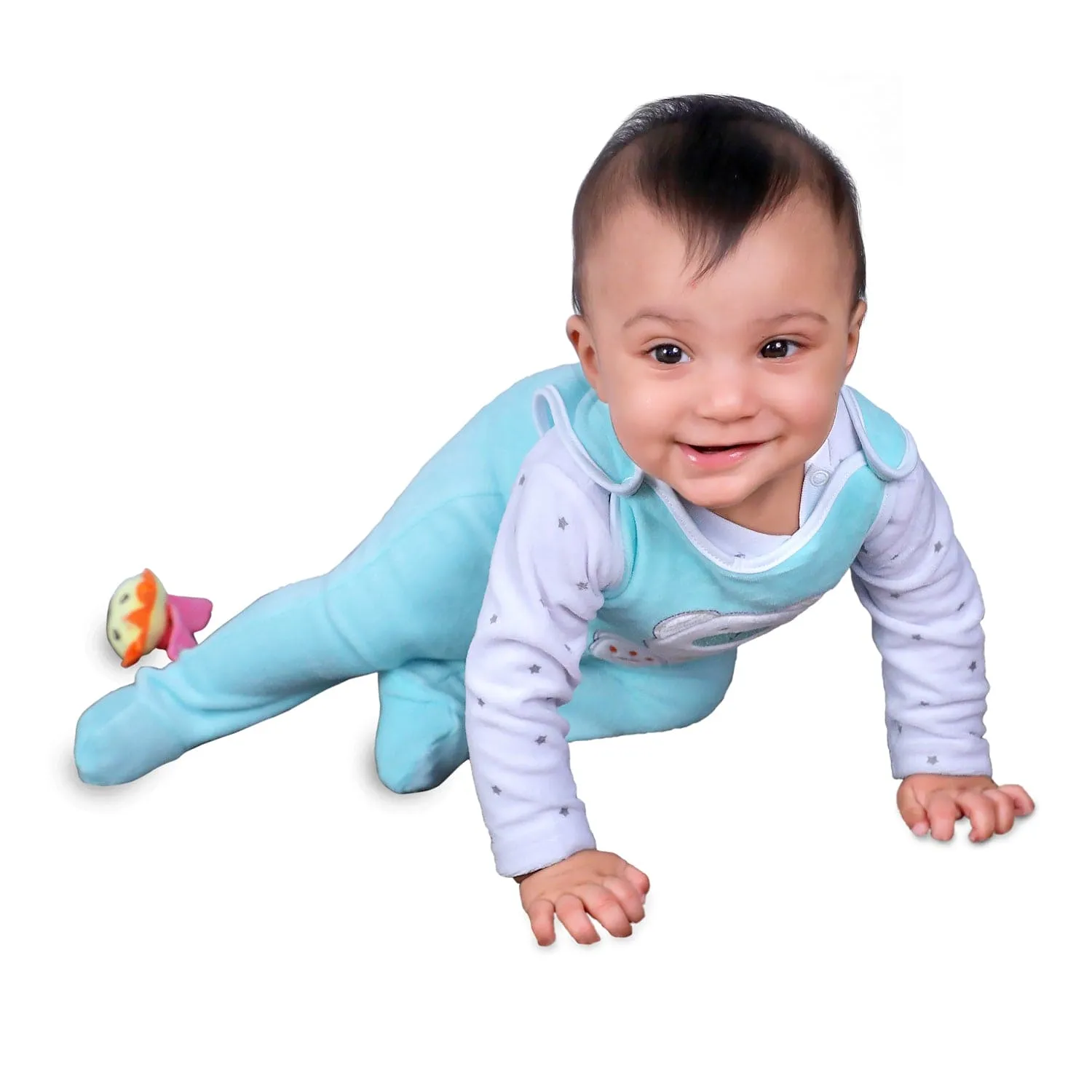 Cuddly Bear Infant 2 Piece Full Sleeves Tshirt And Romper Set - Turquoise