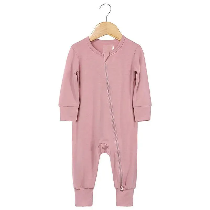 Dark Pink Super Soft 2 Way Zip Sleepsuits