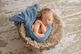 Denim Blue Cheesecloth Baby Wrap Cheese Cloth Fabric Layer