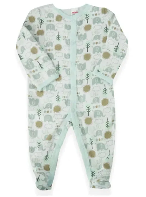 Elephant 2 Piece Long Sleeve Sleepsuits