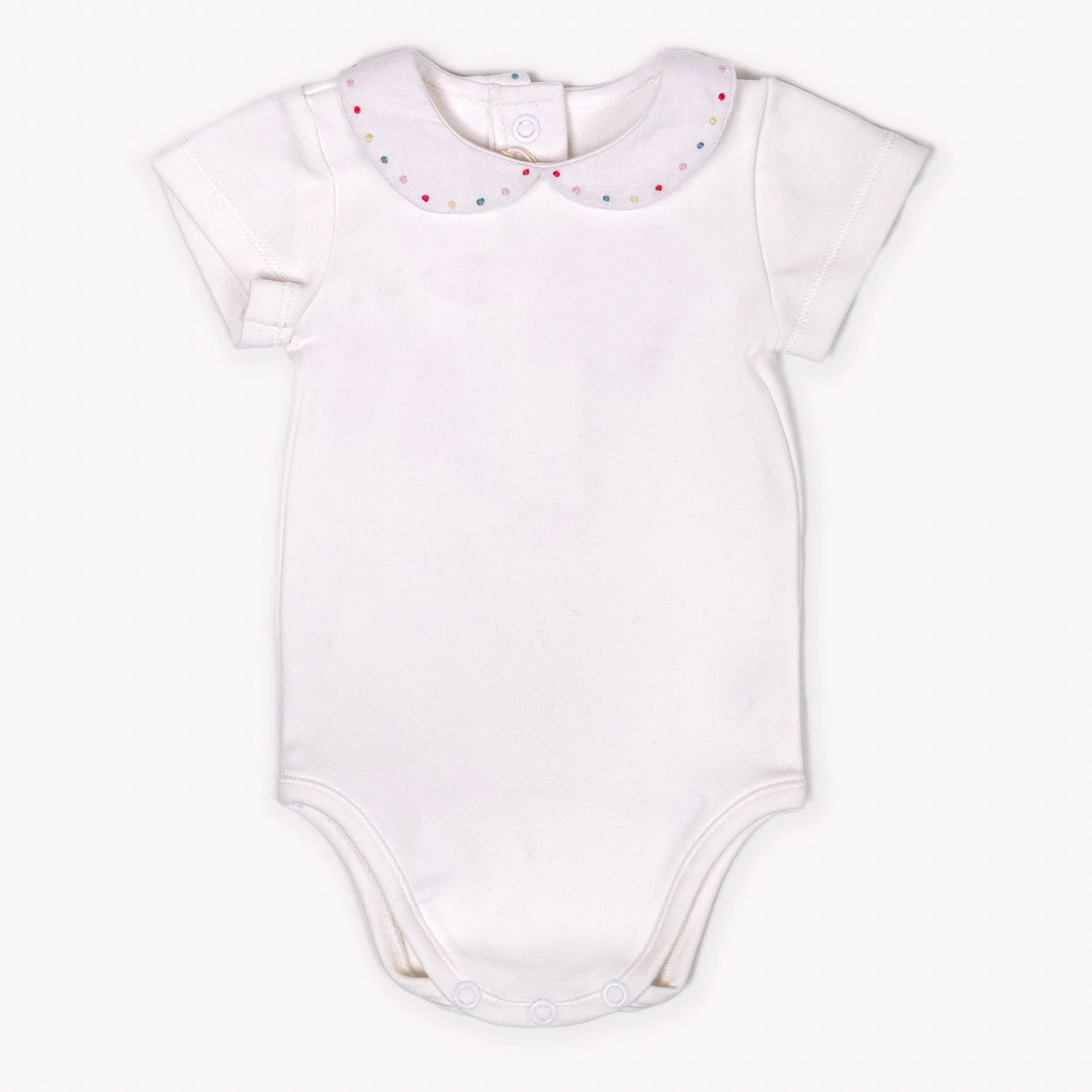 Embroidered Round Collar Onesie