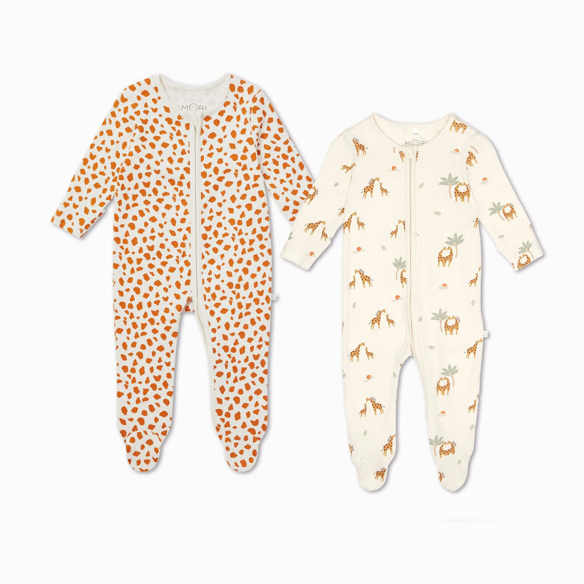 Giraffe Clever Zip Sleepsuit 2 Pack