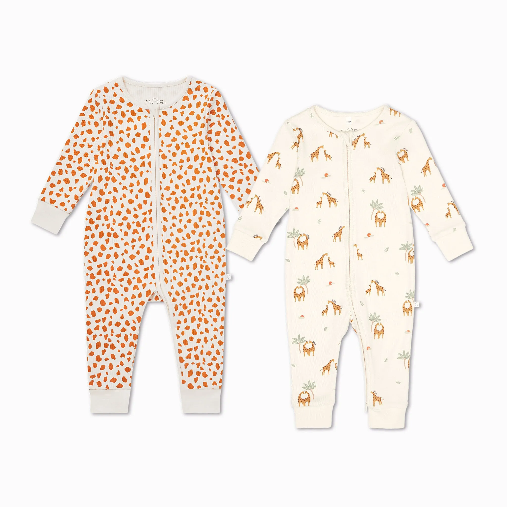 Giraffe Clever Zip Sleepsuit 2 Pack