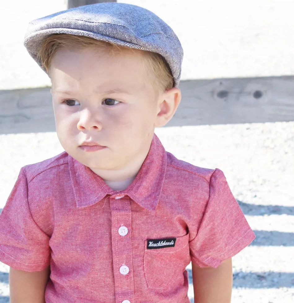 Grey & Beige Pierce Flat Cap - Select Size