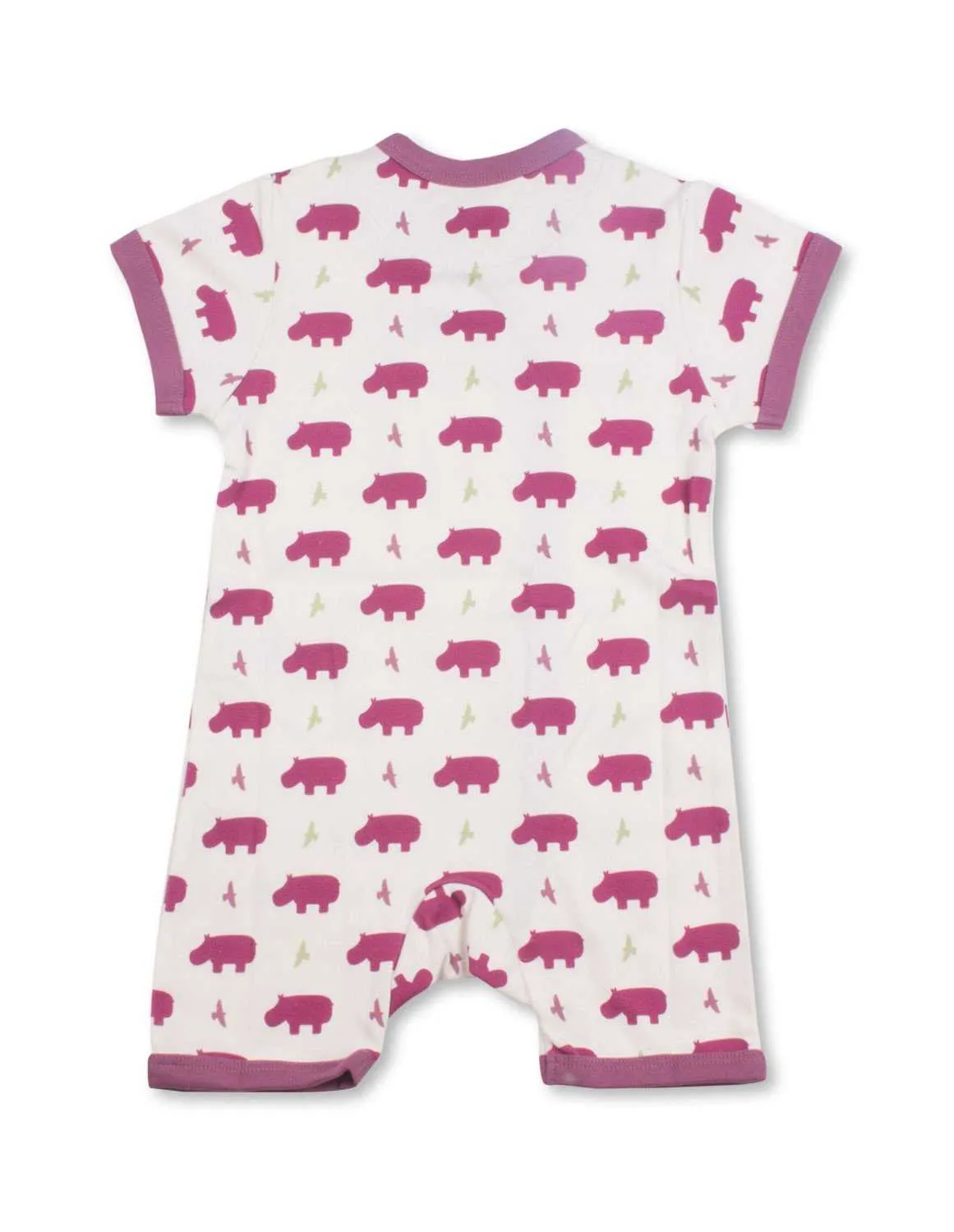 Hippo Short Romper Multi Raspberry Organic Cotton