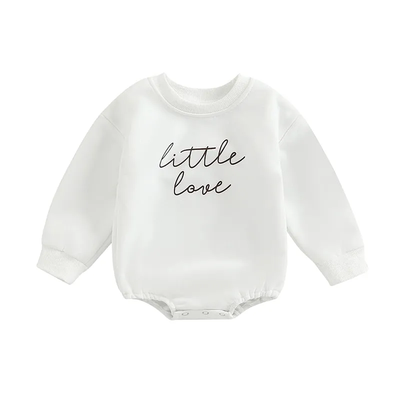 Infant Girl Boy Long Sleeve Letter Printed Bodysuit