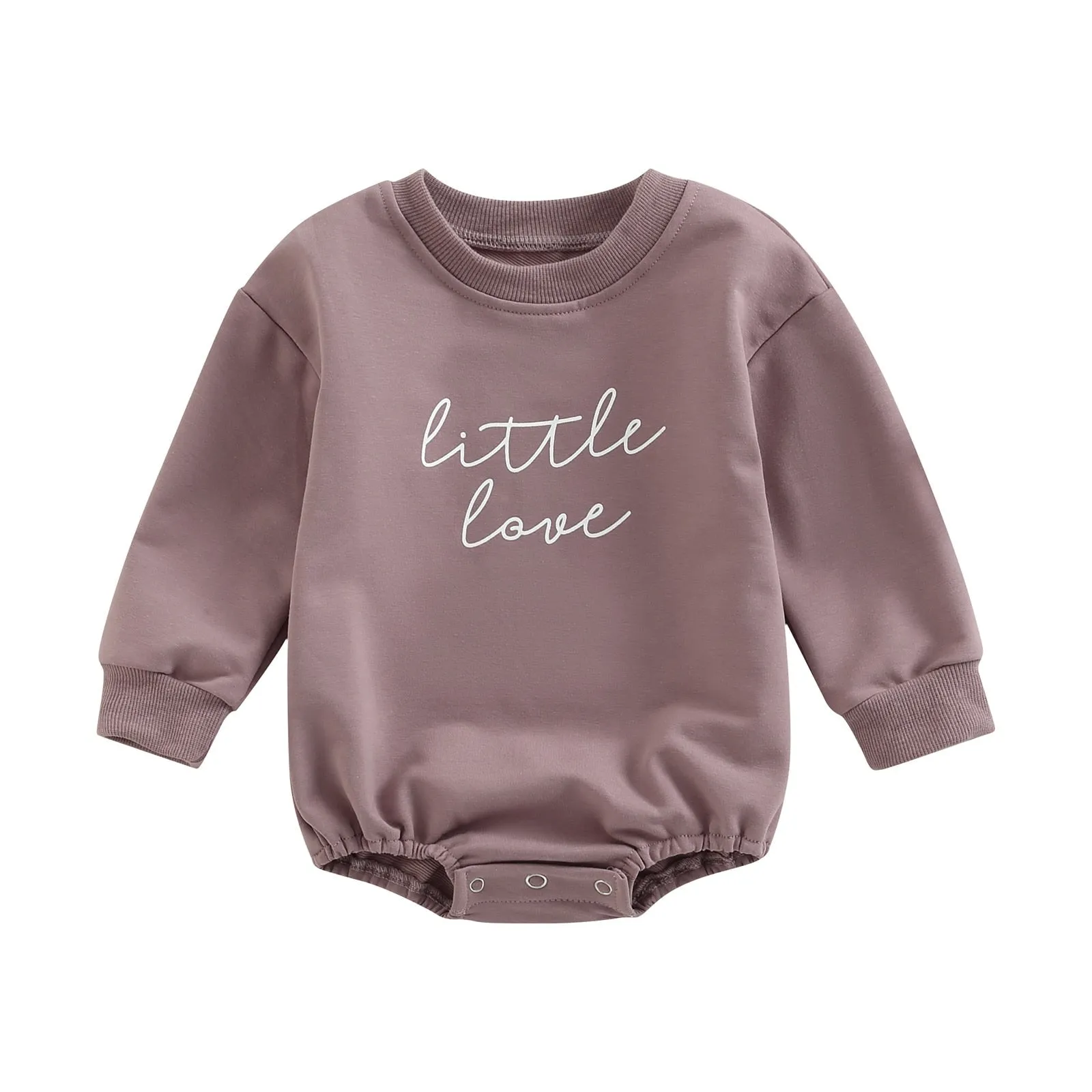 Infant Girl Boy Long Sleeve Letter Printed Bodysuit