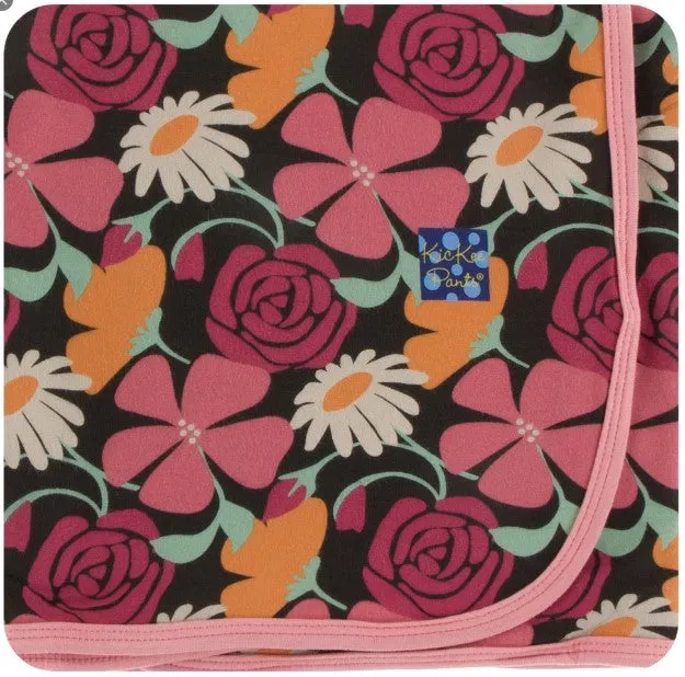 Kickee Pants - Print Swaddle Blanket - Zebra Market Flowers