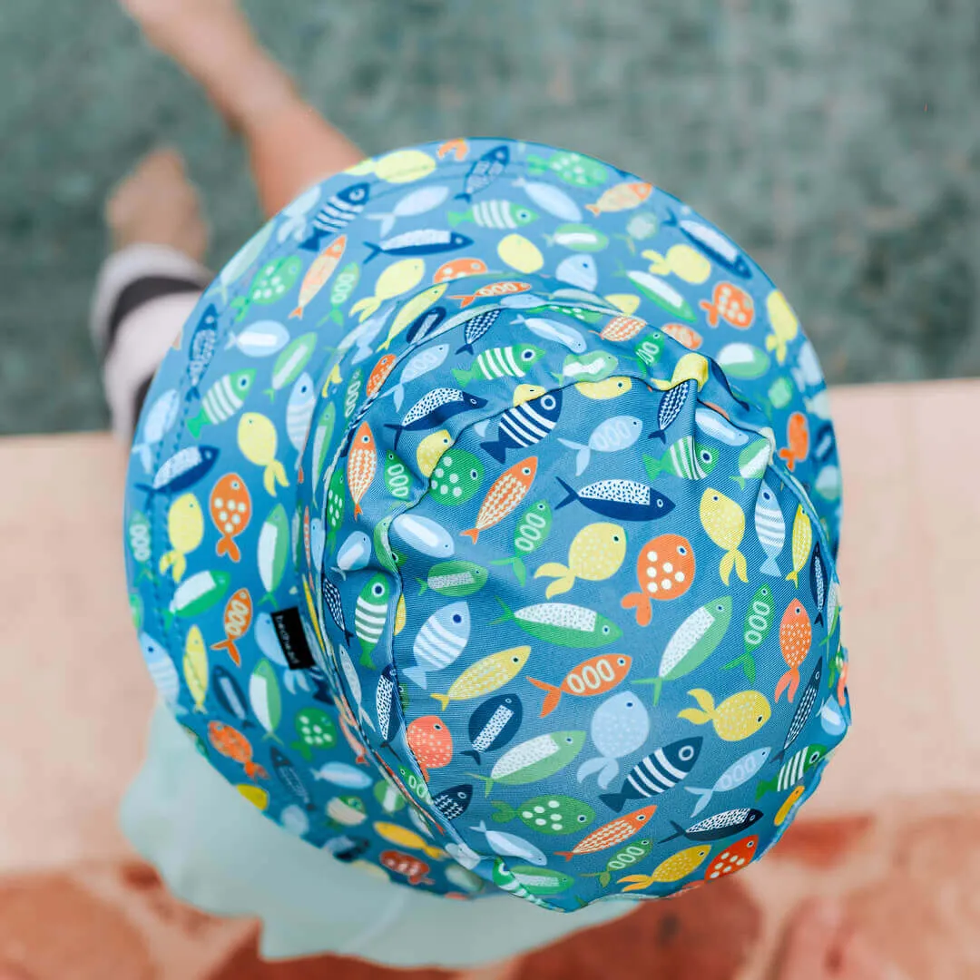 Kids Beach Bucket Swim Hat - Pisces