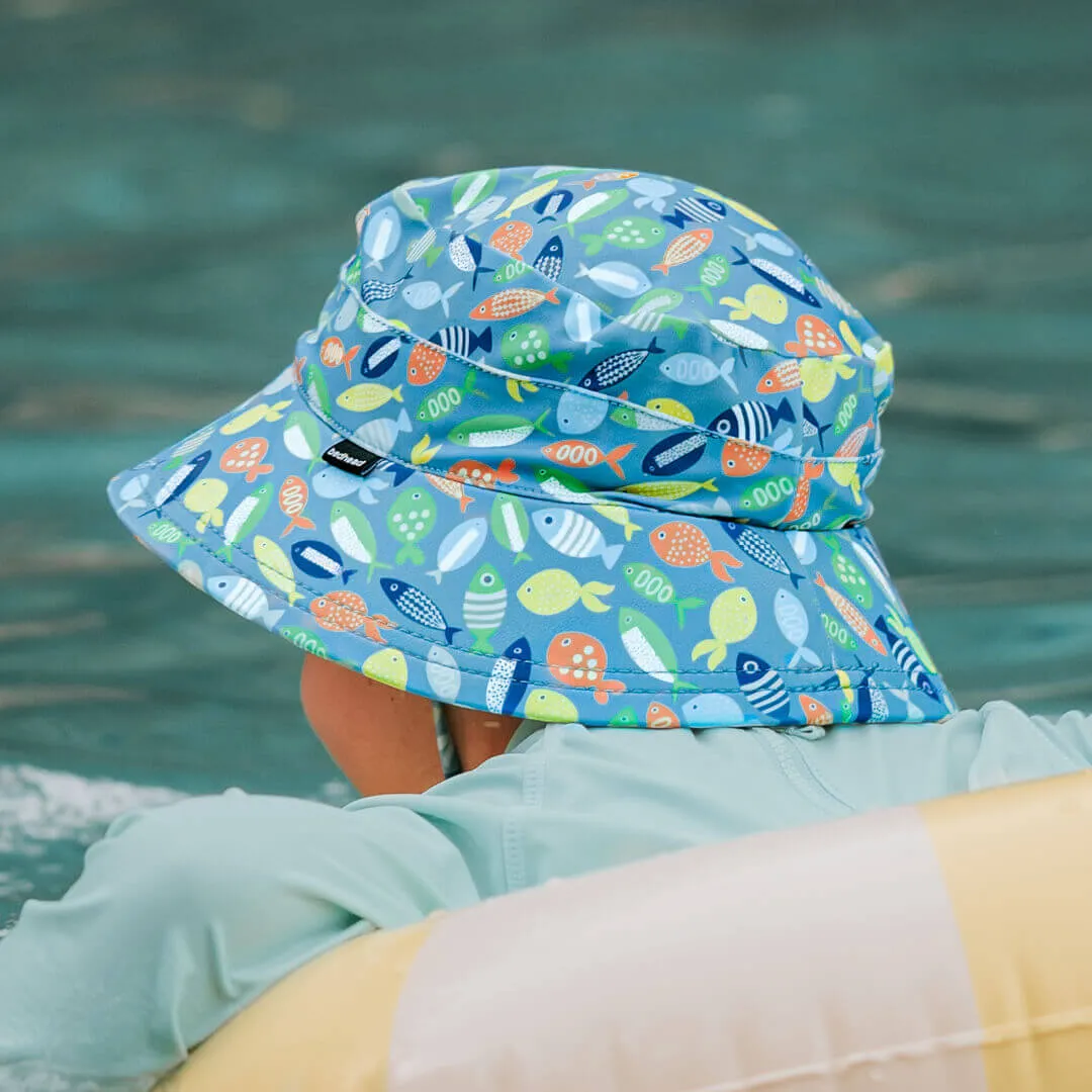 Kids Beach Bucket Swim Hat - Pisces
