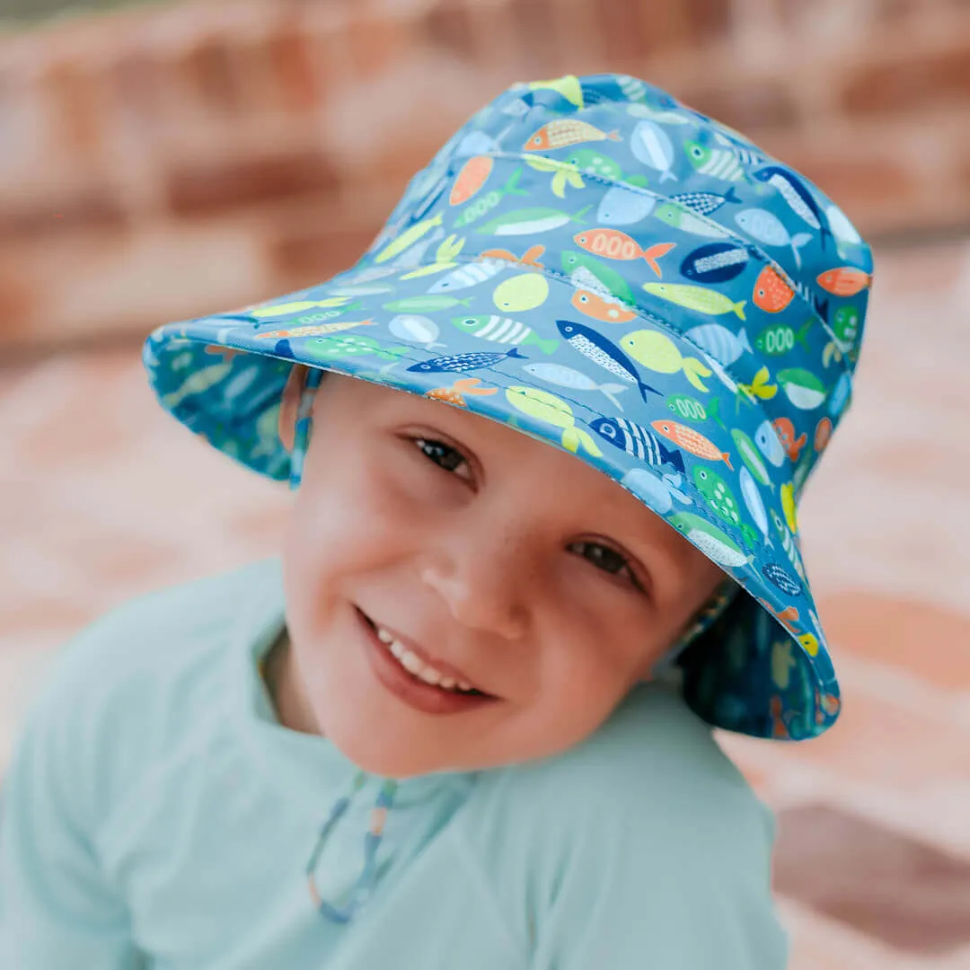 Kids Beach Bucket Swim Hat - Pisces