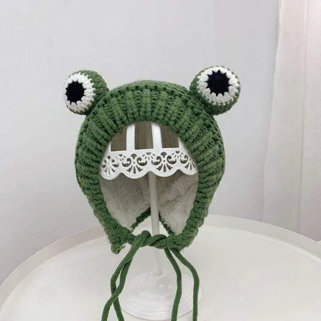 Knitted Frog Hat