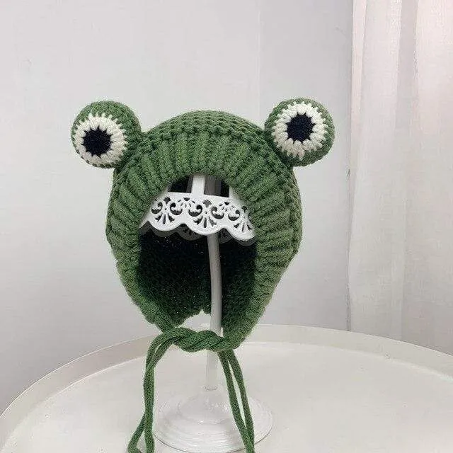 Knitted Frog Hat