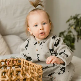 Knitted Organic Cotton Baby Hooded Rompers