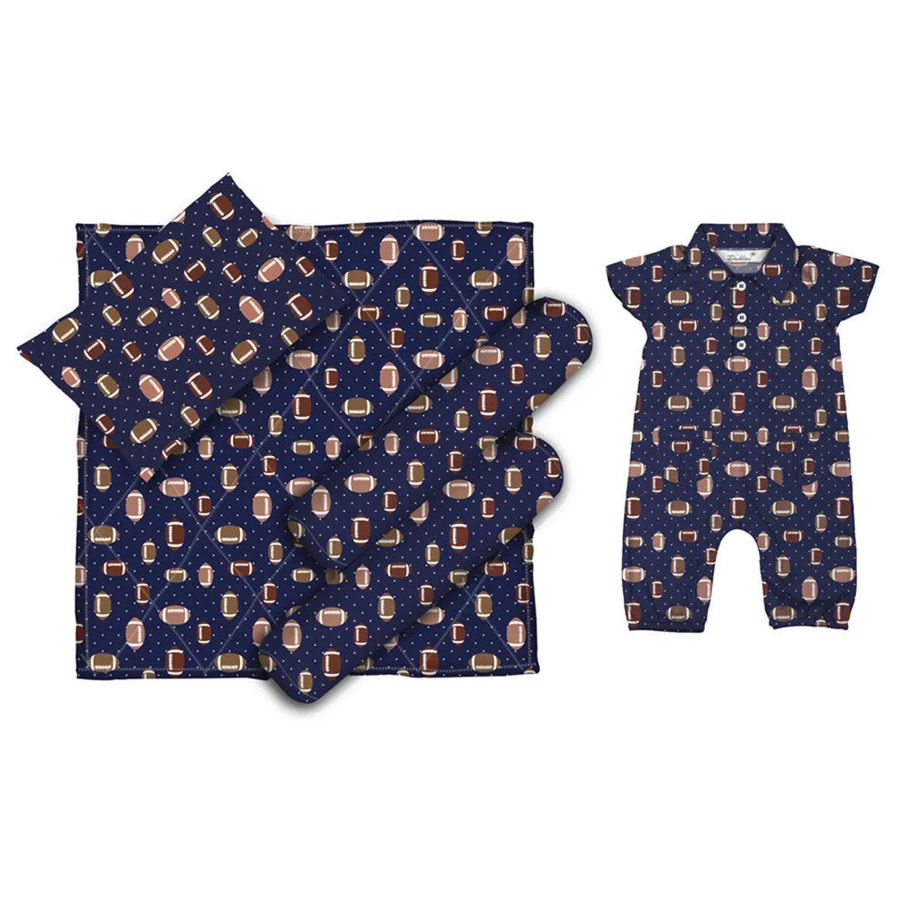 Layette Set with Long-Legged Romper <br> Baseball <br> <span style="font-size: 11px; font-family:Helvetica,Arial,sans-serif;">Can Be Personalised</span>