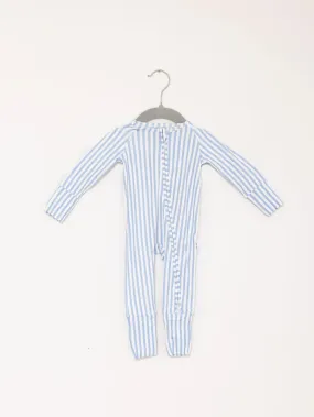 Light Blue Stripe Sleep Romper