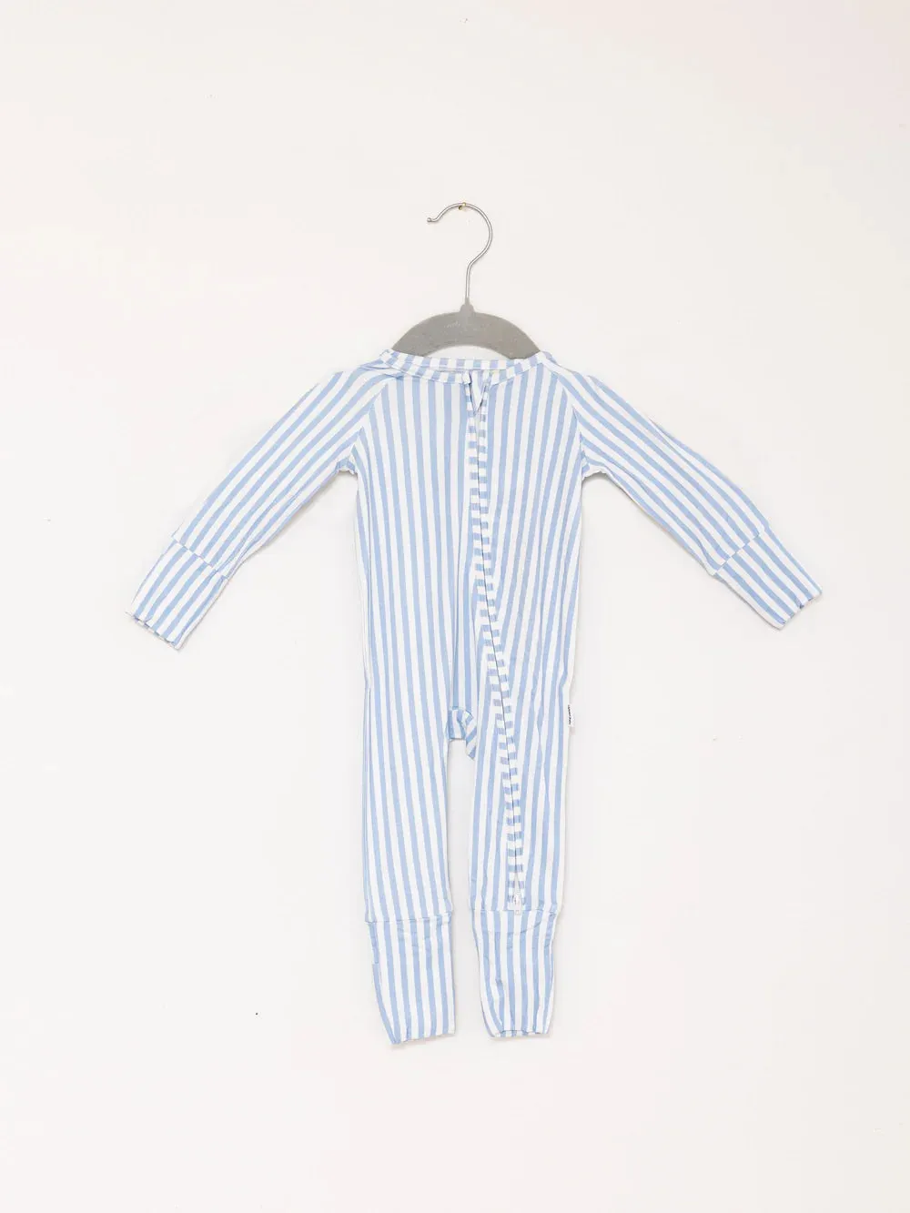 Light Blue Stripe Sleep Romper