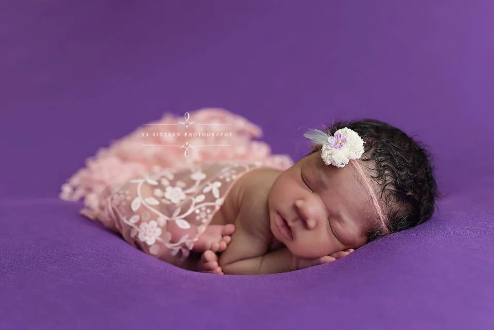 Light Pink Tassels Lace Newborn Baby Wrap Layer