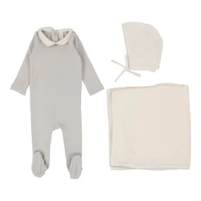 Lilette Light Blue Edge Collar Layette Set