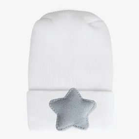 Linen Hospital Hat - Blue Star