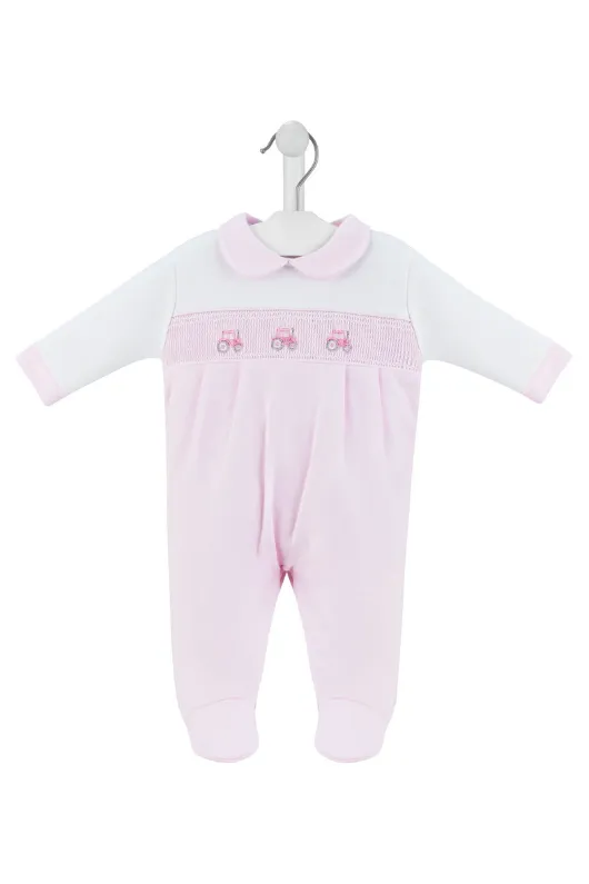 Little Tractor Smocked Sleepsuit