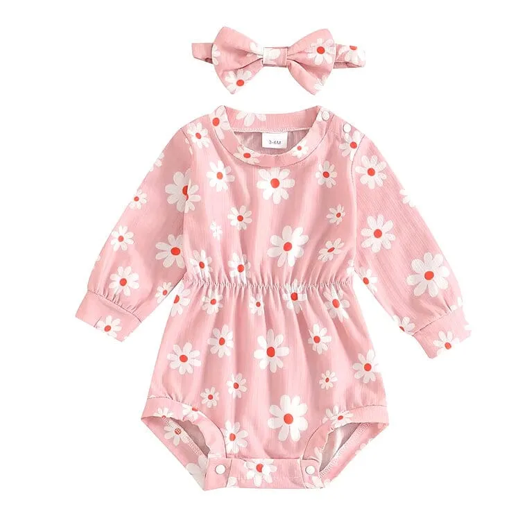 Long Sleeve Daisy Baby Romper