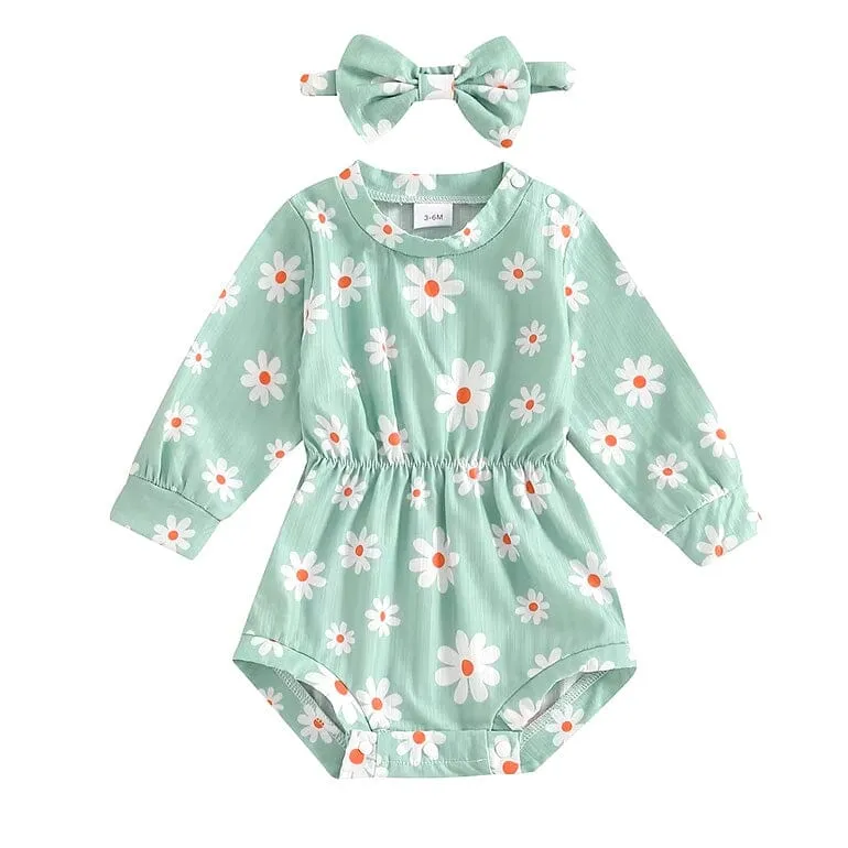 Long Sleeve Daisy Baby Romper