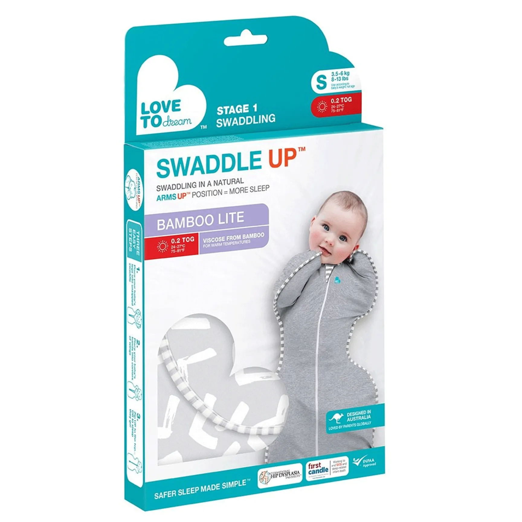 Love to Swaddle Bamboo Lite Medium Grey