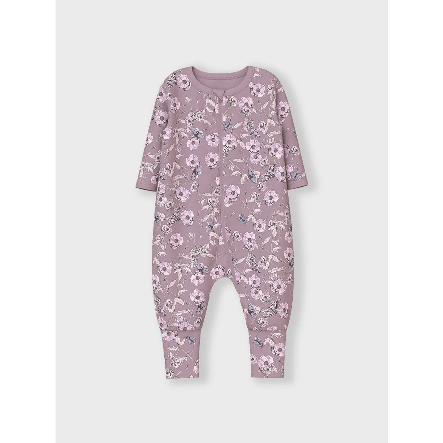 Name It Grape Shake Nightsuit 2-pack Zip Grape Flower Noos