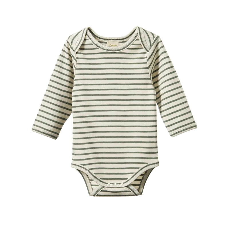 Nature Baby - Long Sleeve Body Suit- Nettle Sailor Stripe