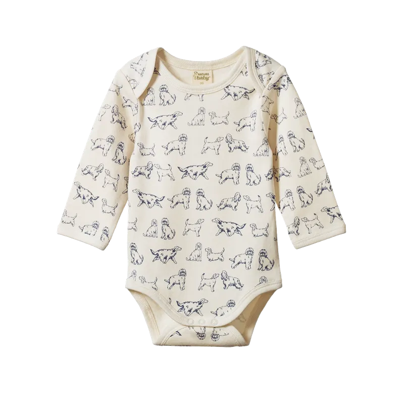 Nature Baby - Long Sleeve Bodysuit - Dog Days Print