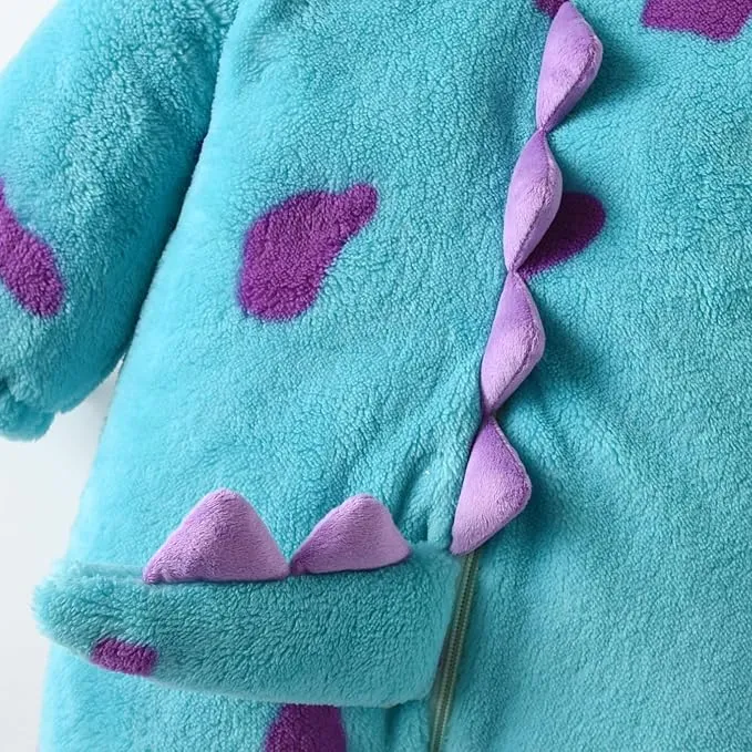 Nicoxijia Toddler Baby Halloween Costume Fuzzy Warm Hooded Romper Funny Cosplay Zip-Up Jumpsuit Fall Winter Animal Outfit