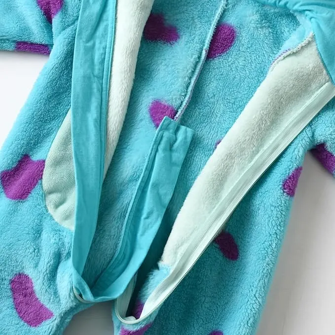 Nicoxijia Toddler Baby Halloween Costume Fuzzy Warm Hooded Romper Funny Cosplay Zip-Up Jumpsuit Fall Winter Animal Outfit